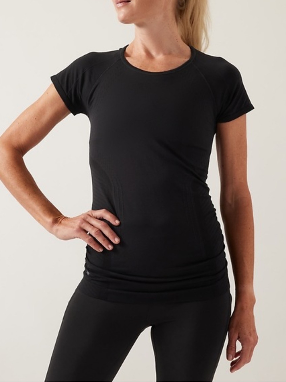 Athleta Black Short-Sleeve Performance Tee